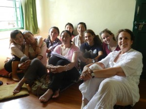 Aliza (1st on right) with her students and Lha volunteers