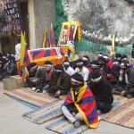 Protestors on hunger strike outside the Main Temple