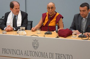 His Holiness the Dalai Lama addressing Italia-Tibet Association in Trento, Italy, on April 11, 2013. Photo Jeremy Russell OHHDL