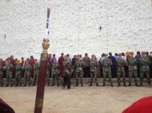 Military troops at Shoton ceremony photo: savetibet.org