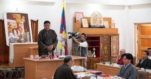 Speaker Penpa Tsering delivering his opening remarks at the inauguration of the 6th session of the 15th Tibetan Parliament Photo: tibet.net