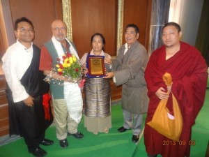 The south Indian Tibetan Parliamentary delegation with award winning Indian film director Shyam Benegal