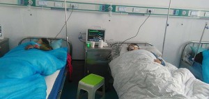 Tibetans in hospital in Nangchen, following the brutal assault by Chinese policemen photo: tibet.net