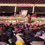 Tibetans gathered at monastery in Tehor, Kham Province Photo:Facebook