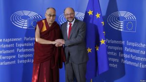 His Holiness with Martin Schulz Photo: Reuters